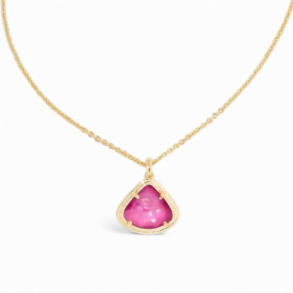 NWOB Kendra Scott Kendall Gold Iridescent Orchid Illusion Necklace